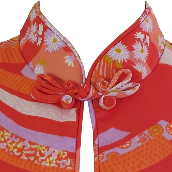 Vintage Kimo's Polynesian Shop Floral Hawaiian Dress Size 10 - Picture 6 of 8